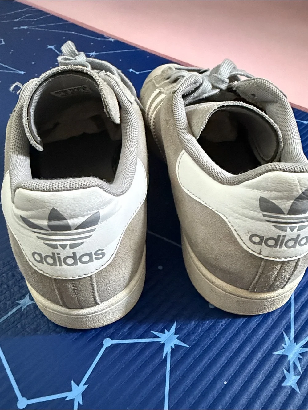 adidas Campus Suede Sneakers in Gray with White Stripes